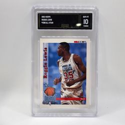 1992 NBA Hoops Reggie Lewis All-Star #299 GMA 10 GEM MT Boston Celtics Card