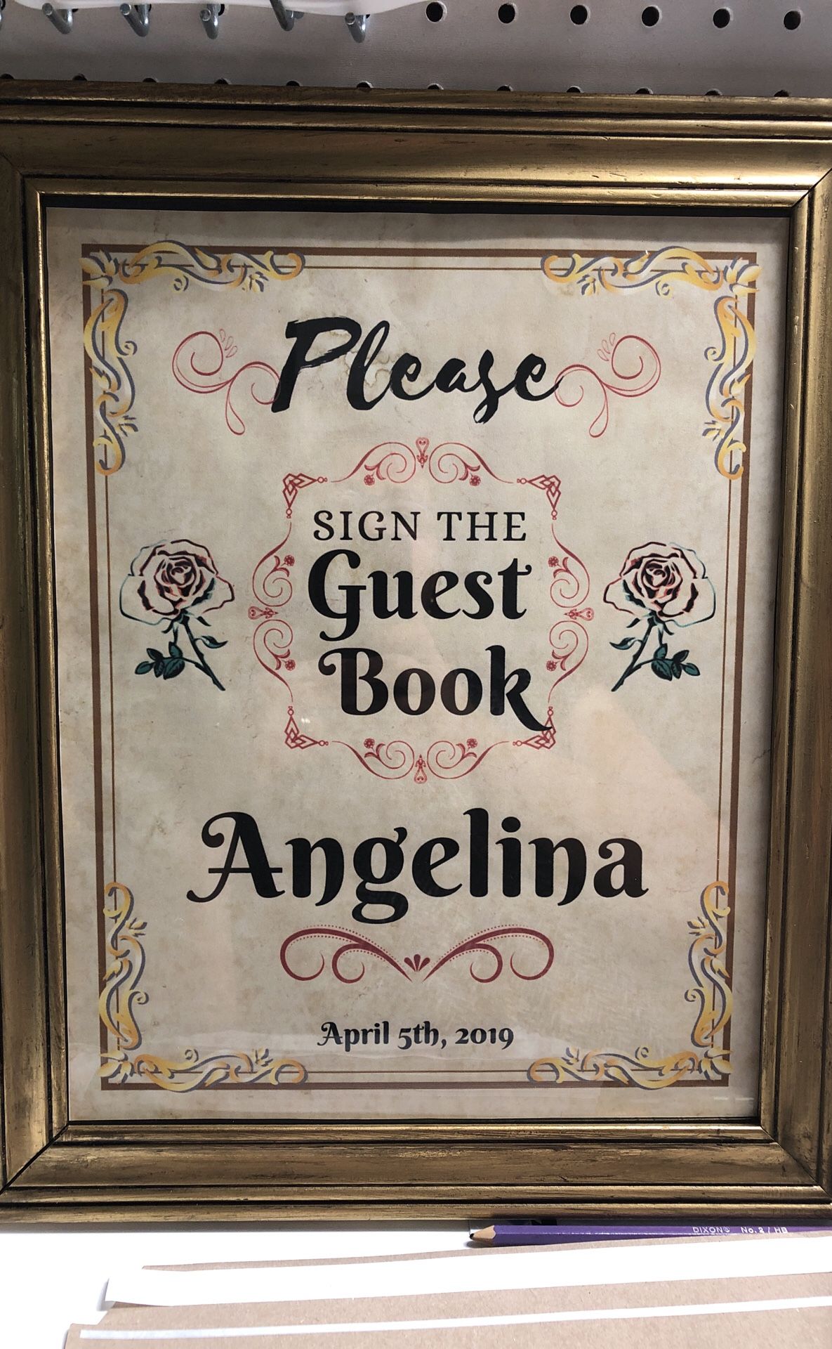 Beauty and The Beast guest book sign. Custom name