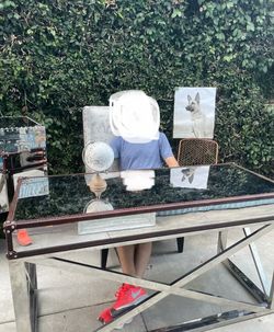 CB2 Aviator Mirrored glass desk with 3 drawers, and matching Mirror Storage Cube