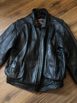 Vintage Interstate Leather Originals Motorcycle Jacket - Black Leather - Size Medium (M) 