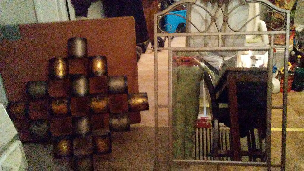 Beautiful mirror and candle holder decoration