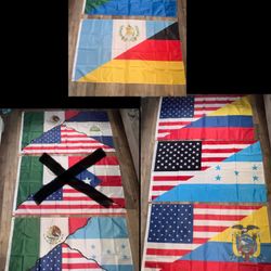 Used Flags Size 3ftx5ft Half Mexico El Salvador, Guatemala Germany, USA Ecuador Honduras Colombia ( Mexico USA Honduras & USA Mexico Nicaragua 