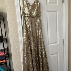 Hazel Sequin Dress from Revelry - Champagne Gold