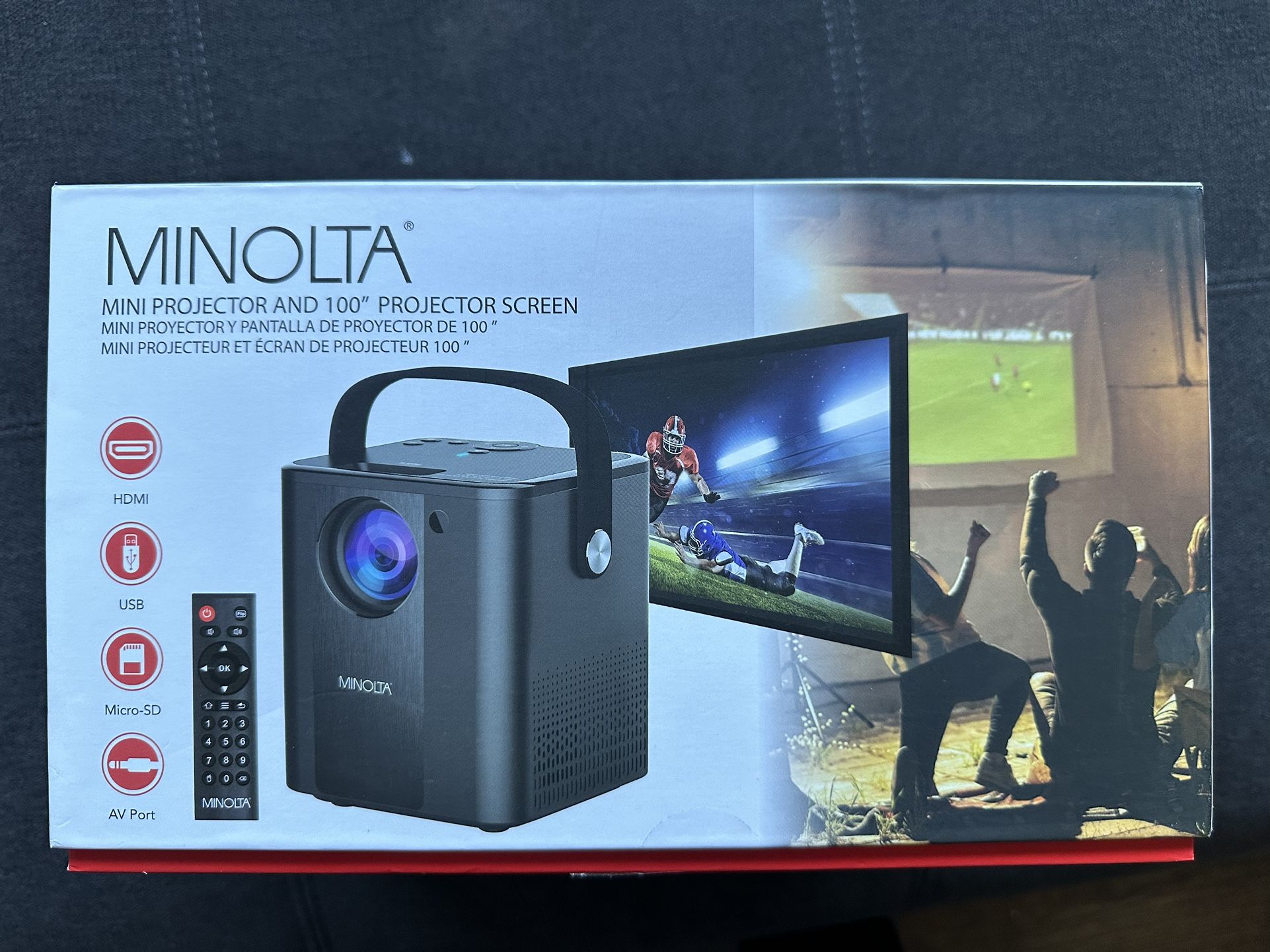 Mini Projector With 100” Screen