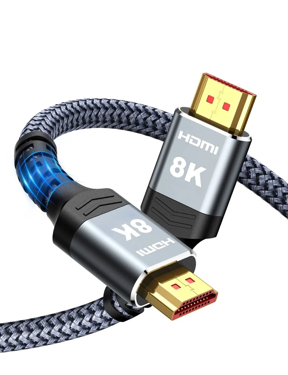 New 35 feet HDMI Cable Ultra 48Gbps High-Speed HDMI Braided Nylon 4K120 144Hz 8K eARC HDR Compatible Dolby Vision PS5