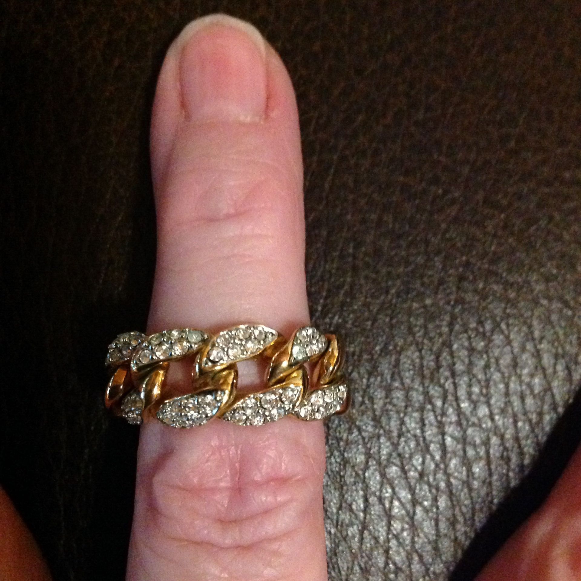 New Pave CZ Chain Ring Band - sparkles like crazy!