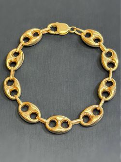 14k solid yellow gold Gucci Puffed Mariner Anchor bracelet 9.5” 12mm