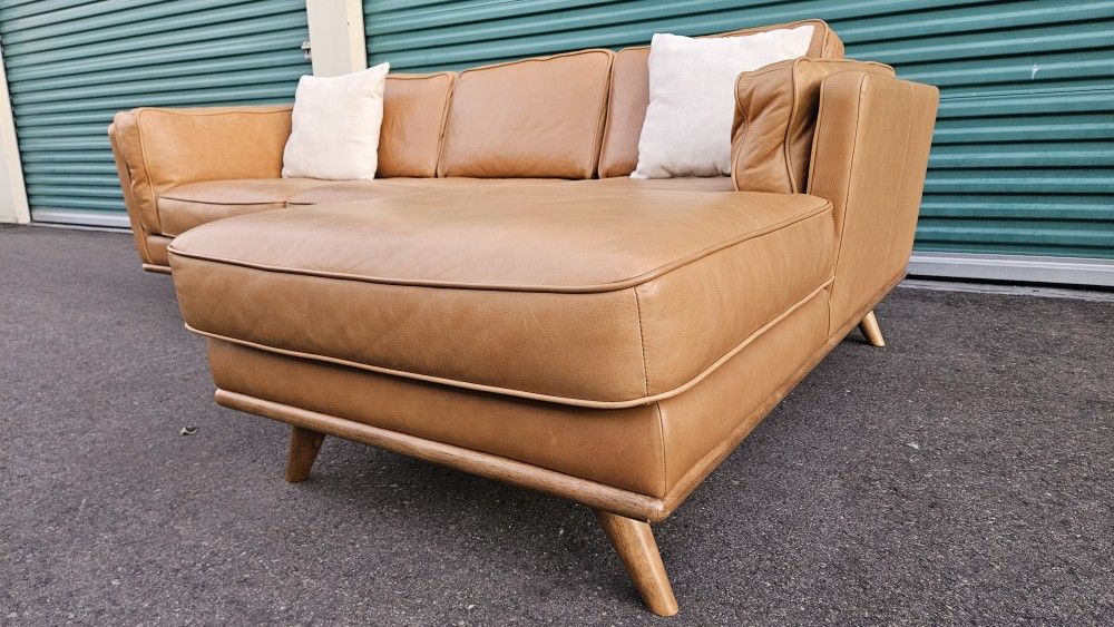 FREE DELIVERY!!! Article "Timber" Leather Sectional Couch ($2.8K Retail...50% OFF!!!)
