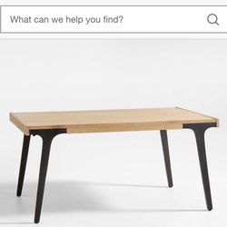 Crate and Barrel Lakin 61"-99" White Oak Wood Extendable Dining Table