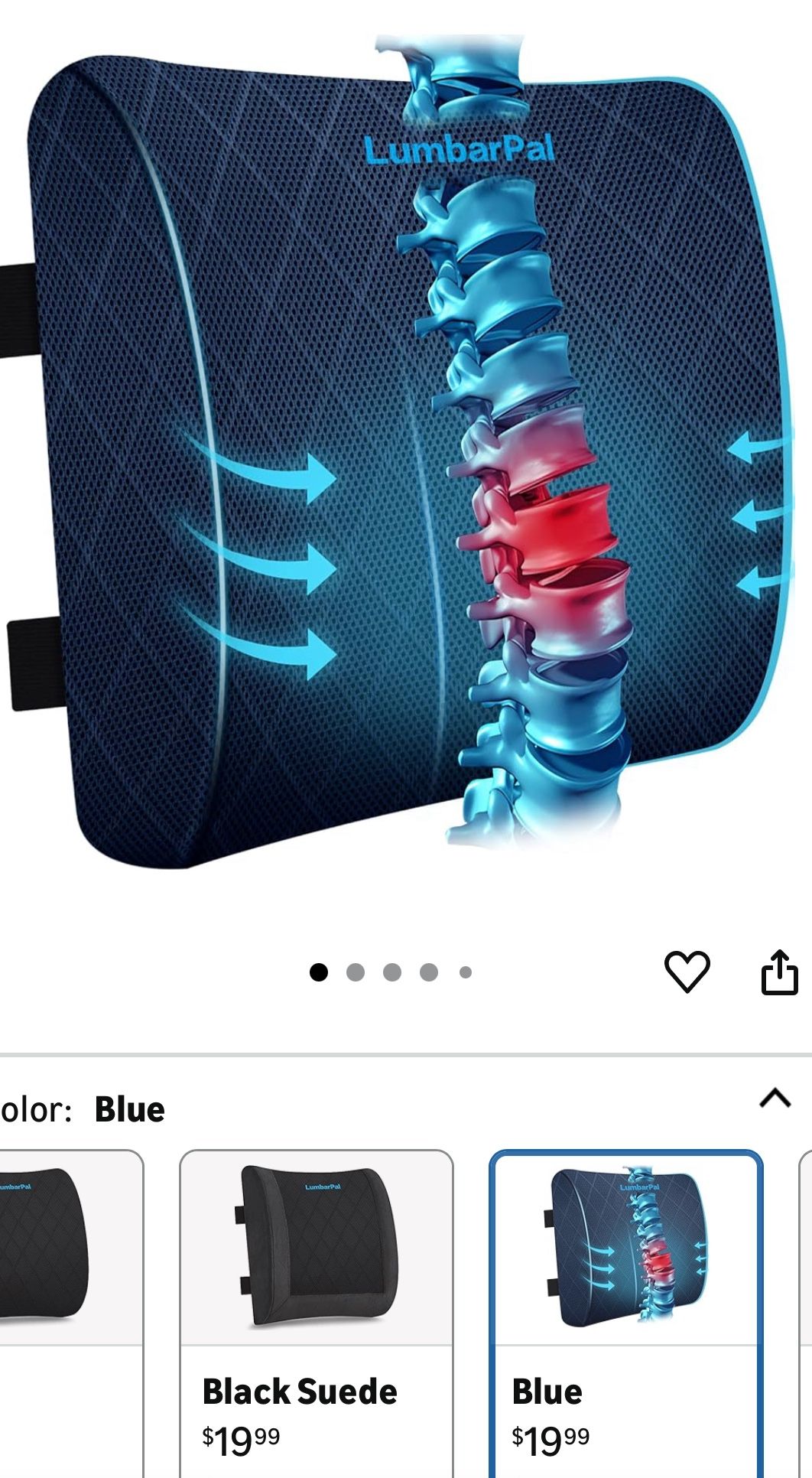 Lumbar Pal Office Chair, Car Chair Back Support Cushion