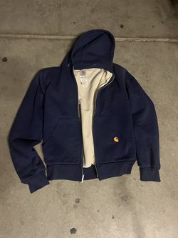 90s Carhartt Thermal lined Navy Zip Up Jacket