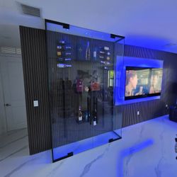 Glass wine cellar in all the measures