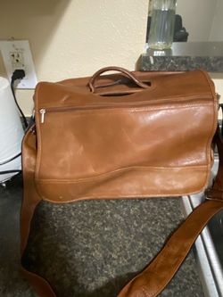 Hartmann Bag Attache Brown Leather Laptop Soft Case Shoulder Briefcase Travel