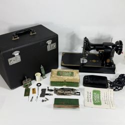 1951 Singer Featherweight 221 Portable Electric Sewing Machine ~ WORK/NEED BELT