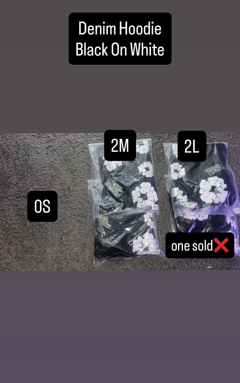 1:1 White On Black Denim Tear