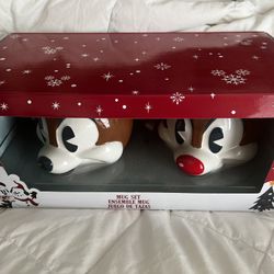 Disney Store Chip ‘n Dale Jumbo Mug Set - Holiday Lodge Collection