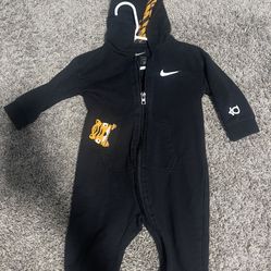 Nike black zip up onsie. Tiger 12 month 