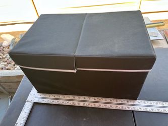 Black Fabric Storage Bin with divider and Lid 20 x 12 x 12 in