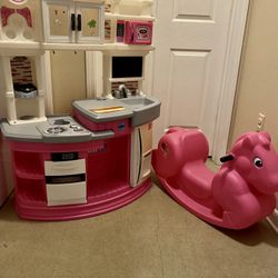 Kitchen Set And Ride On Pony