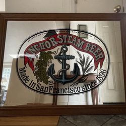Anchor Steam Beer Sign Bar Back Mirror