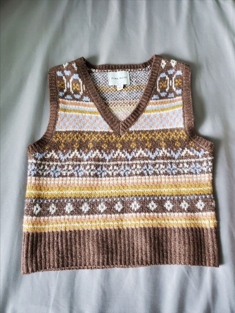Pink Rose Sweater Vest