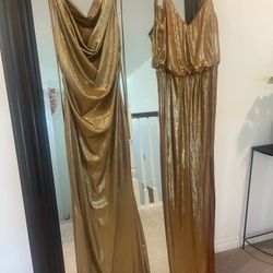 Gold Beautiful Long Dresses