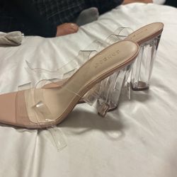clear high heels
