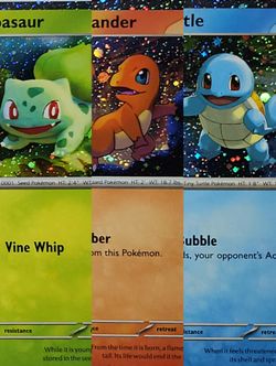 Bulbasaur Charmander Squirtle Cosmos Holo $15