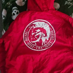 Diesel Only The Brave OTB Reversible Red Puffer Vest Hoodie 18 Months $42 Shipped $30 Local