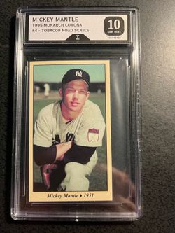 Mickey Mantle Tobacco Road Card -Grade 10
