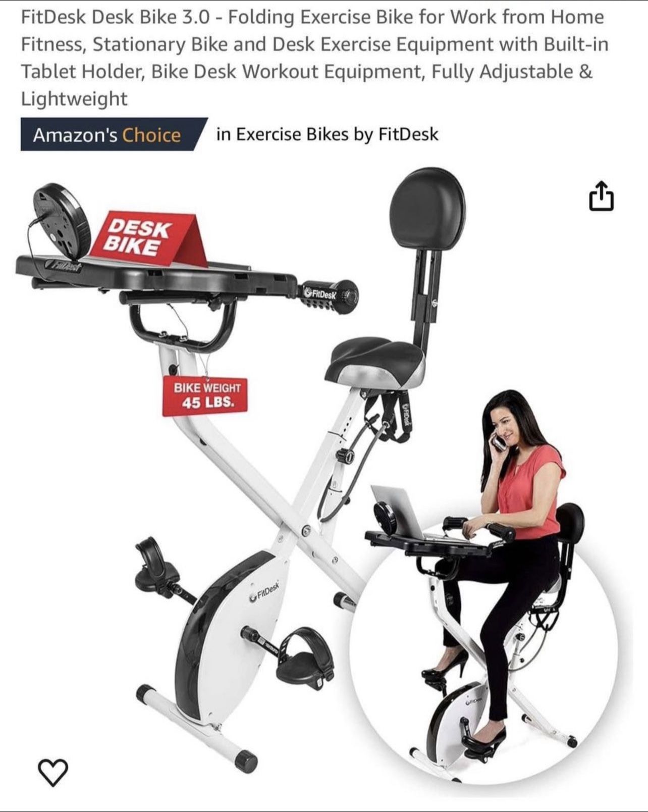 Exercise Desk Bike for Sale (For Working on Laptop)