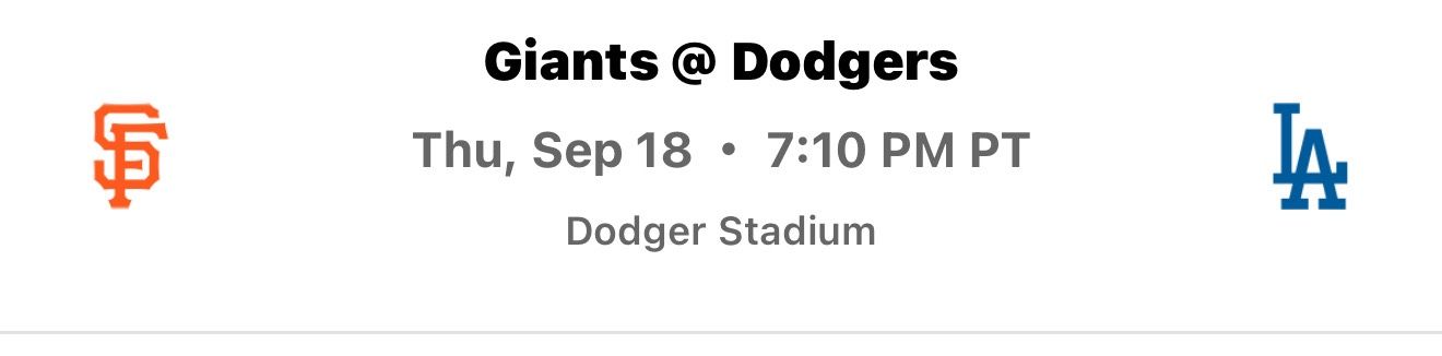 Dodgers Vs Giants Tonight 9/18 
