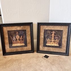 Set Of King & Queen Framed Pictures 