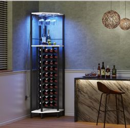 Corner Wine Rack with LED light