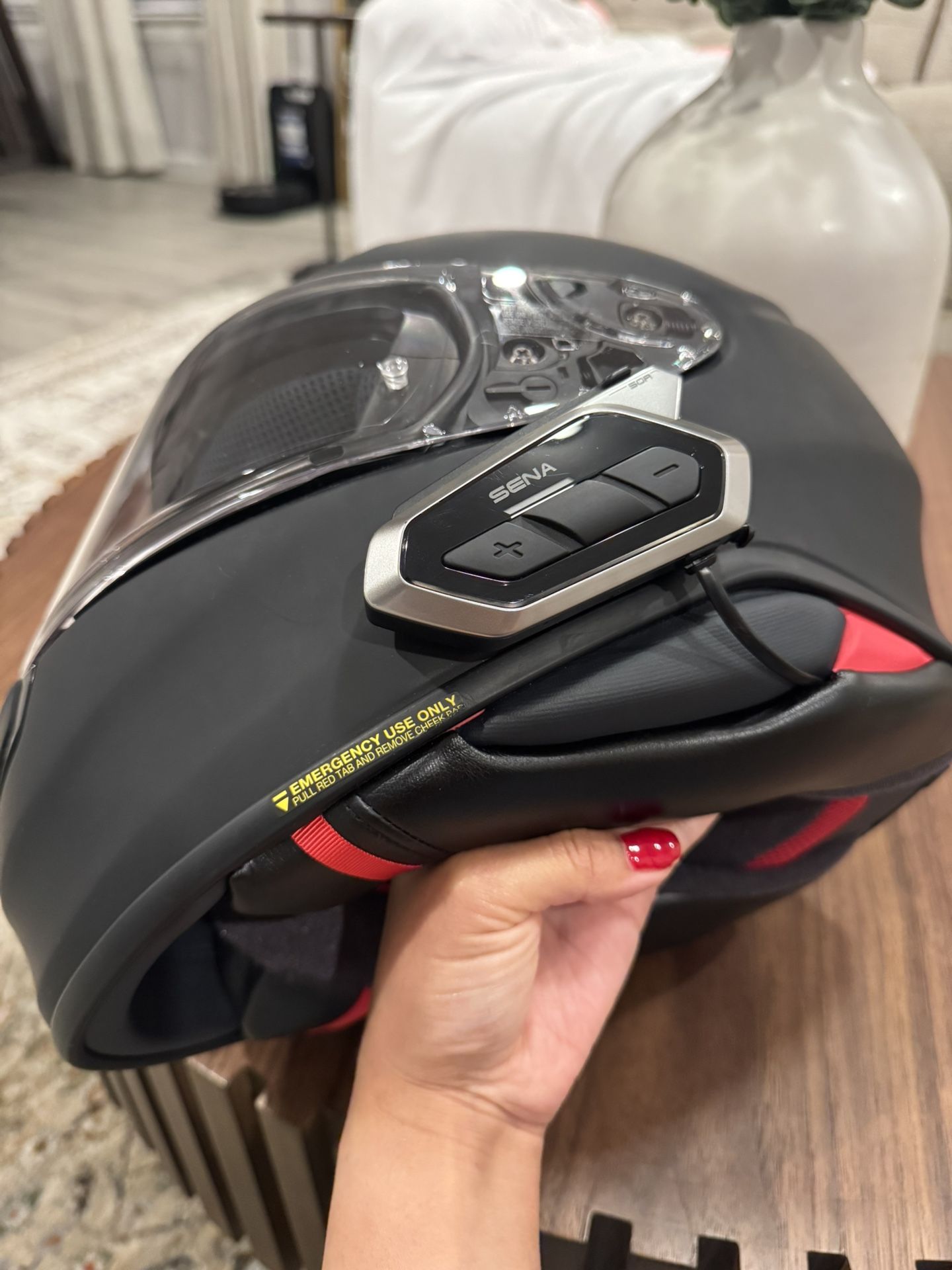 SHOEI RF-1400 helmet with Sena