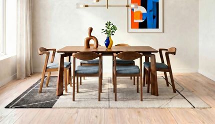 Dining Set 7pcs Color Walnut
