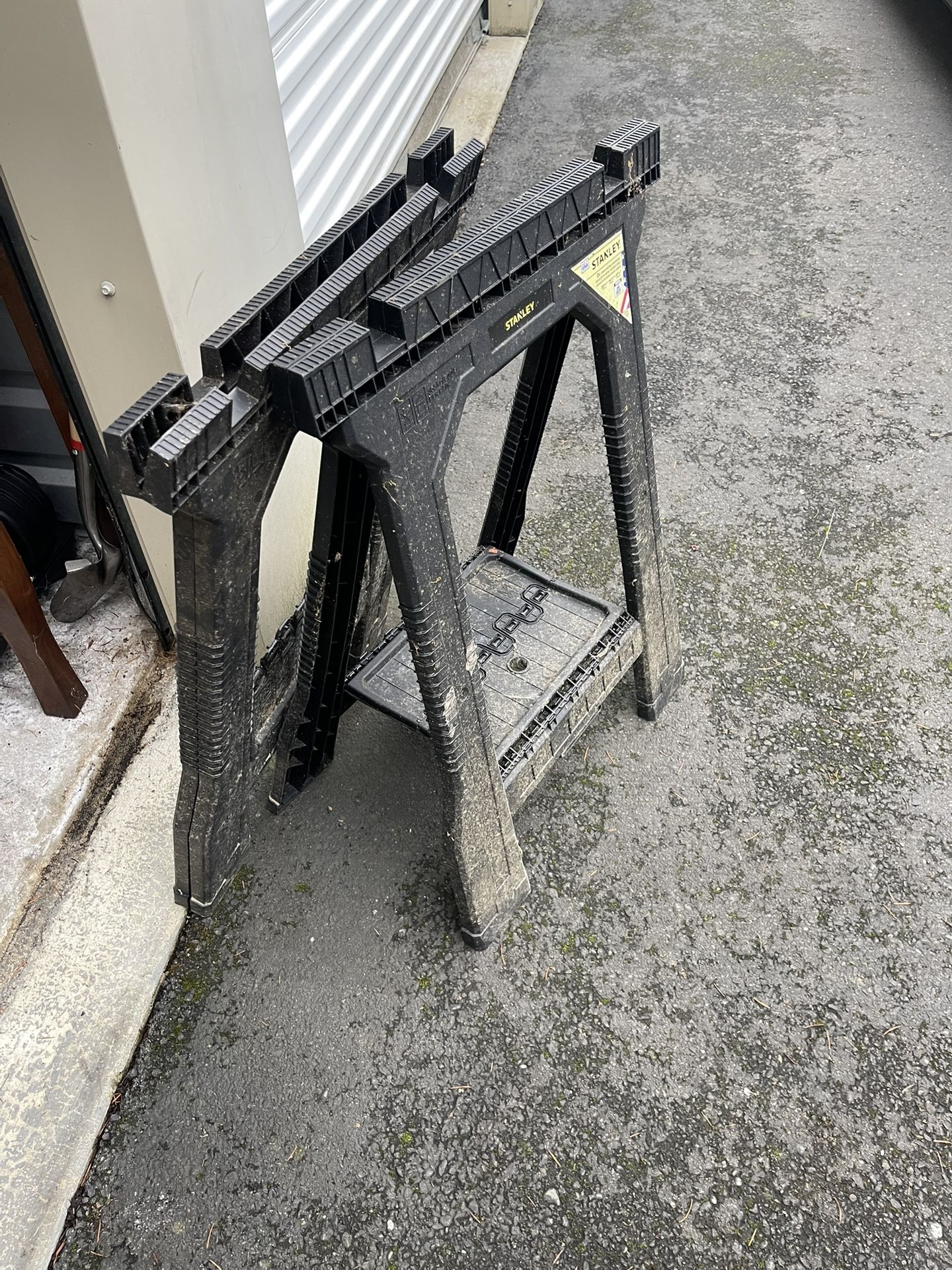 2 Plastic Stanley Sawhorses