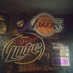 Vintage Miller Light Lakers Bar Light