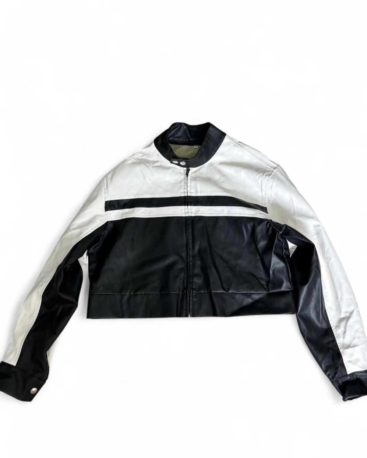 faux leather biker jacket