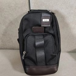 TUMl Black Nylon Crossbody Sling Bag 
