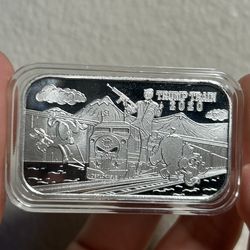 1oz Silver Prooflike Bar 2020 Donald TRUMP TRAIN The Locker Mint