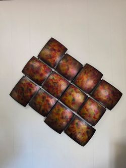 Abstract Multi-Color Metal Wall Art