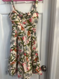 Eva Rose fit flare summer dress Large leopard jungle print