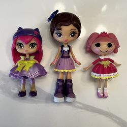 Lot of 3 Girls Dolls - Little Charmer, Lalaloopsy and Kuu Kuu Harajuku