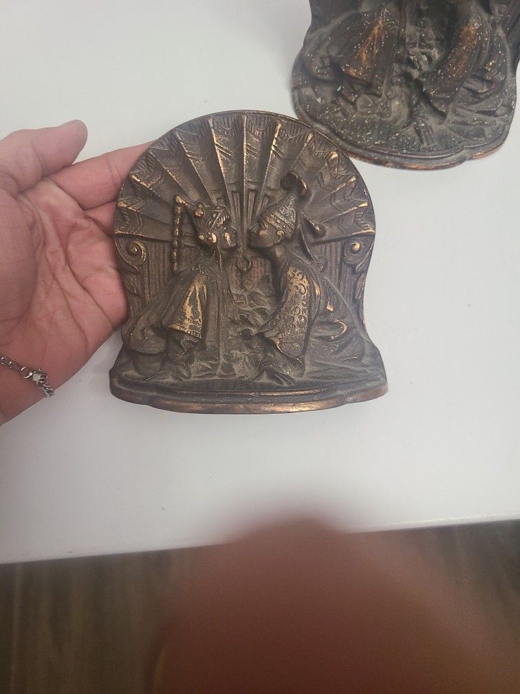 Solid Bronze Antique Chinese Bookends