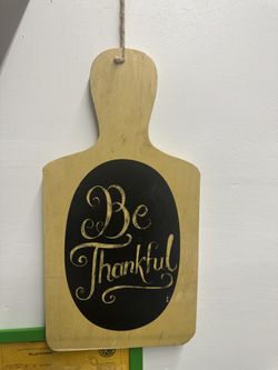 Spanking Wooden Board “Thankful” 