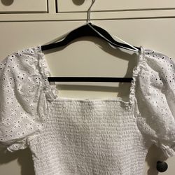 White Cropped Top
