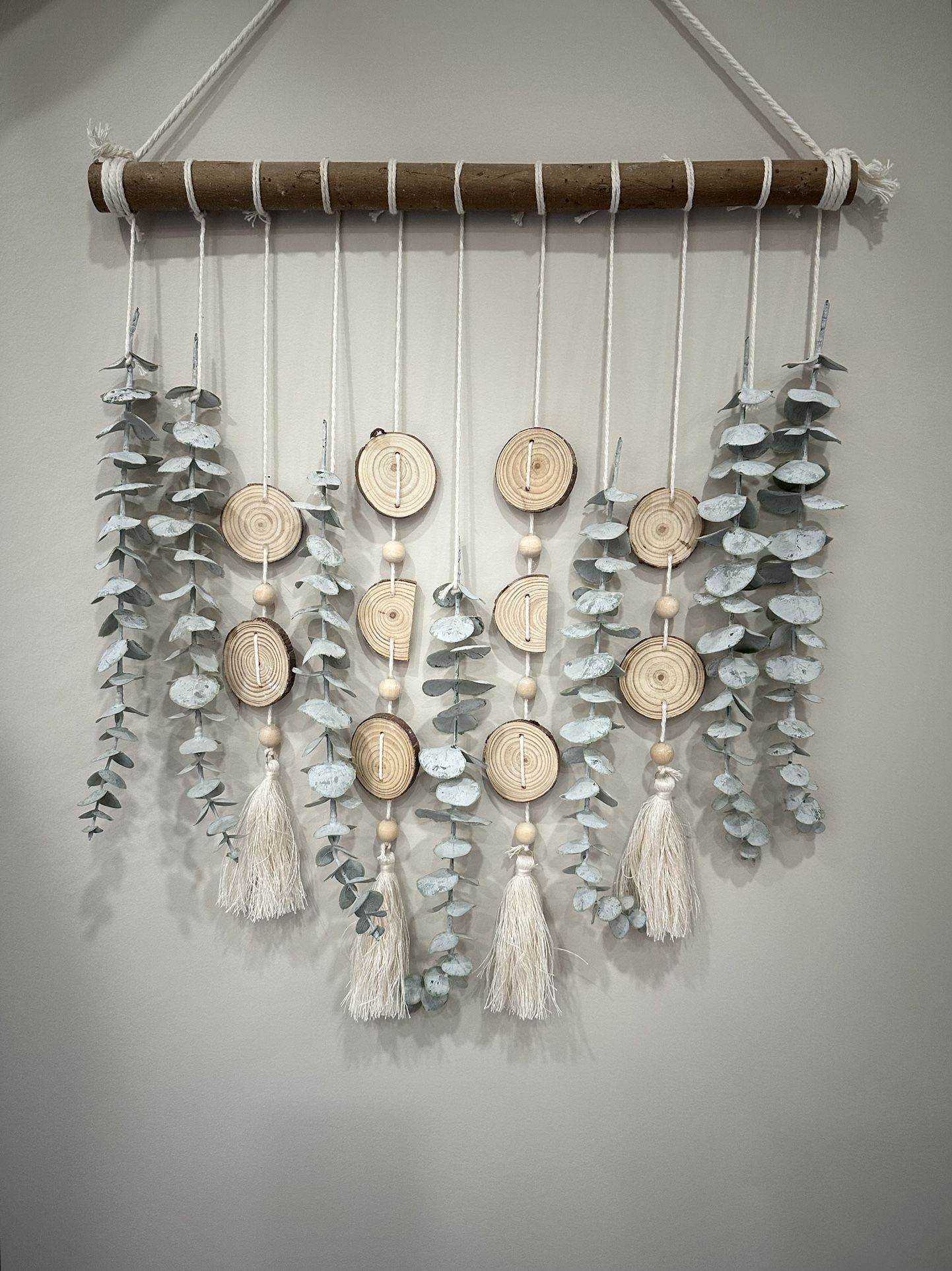 Eucalyptus And Wood Wall Decor