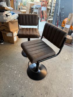2 barstools dark brown