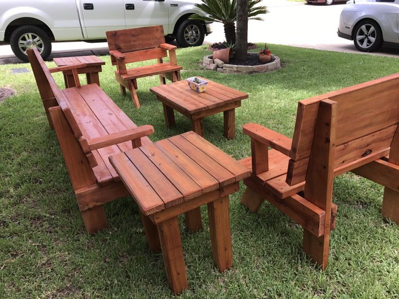 Picnic tables and outdoor furniture